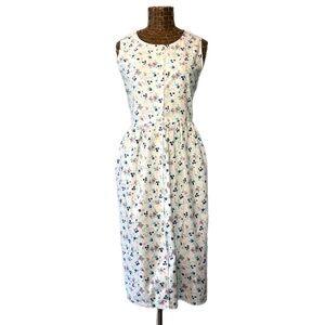 Vintage Lady Footlocker Button Down Floral Midi Dress